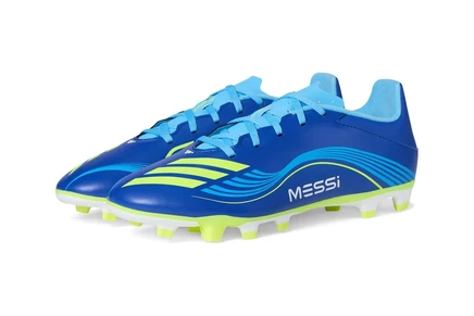 Унисекс бутсы Adidas F50 Messi Club, сине-желто-голубые