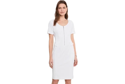 Платье Calvin Klein Short Sleeve Scuba Crepe Zipper Neck Sheath