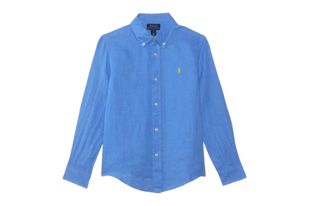 Детская льняная рубашка Polo Ralph Lauren Kids, голубая