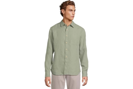 Мужская рубашка Faherty Laguna Linen Shirt fairfield dobby