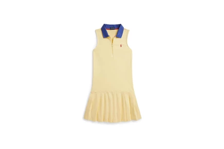 Платье Polo Ralph Lauren Kids Pleated Mesh 1/4 Zip Polo Dress (Big Kid)