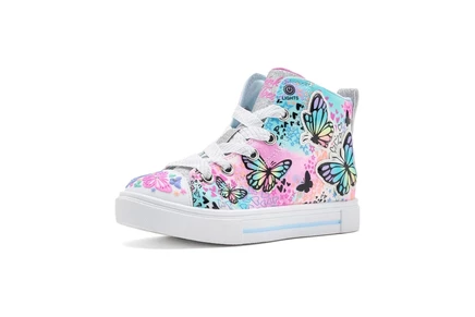Детские кеды skechers kids twinkle sparks 314807l с подсветкой, разноцветные
