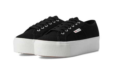 Унисекс кеды Superga 2790 Platform, черно-белые