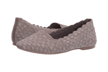 Женские балетки Skechers Cleo Honeycomb, вязаный верх, темно-тауп