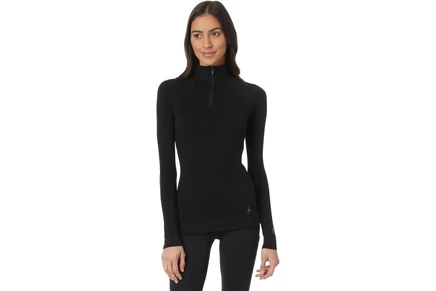 Женское термобелье Smartwool Classic Thermal Merino 1/4 zip, черное