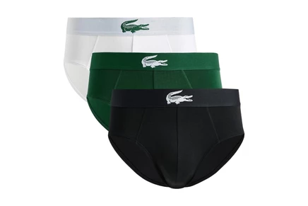 Мужские брифы Lacoste 3 шт. из джерси, белые/зеленые/черные
