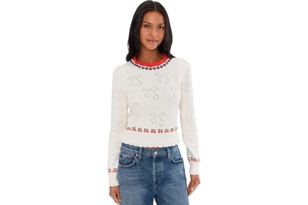 Женский пуловер Free People Tilly, укороченный, молочно-кремовый