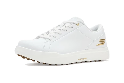 Женские кроссовки для гольфа Skechers GO GOLF Drive 6 Archfit водонепроницаемые, бело-золотые