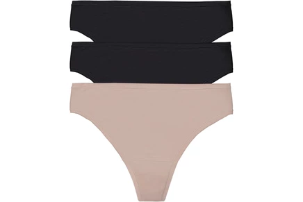 Женские стринги Natori Bliss Bare, 3 шт, черный/кофе