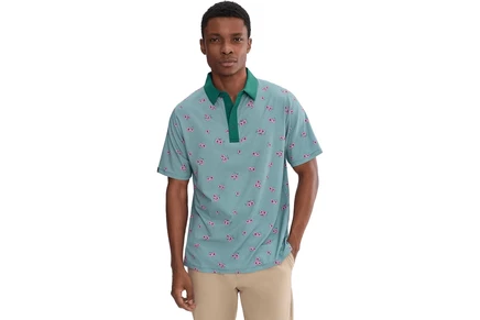 Мужская поло Callaway Azalea Gingham, зеленая