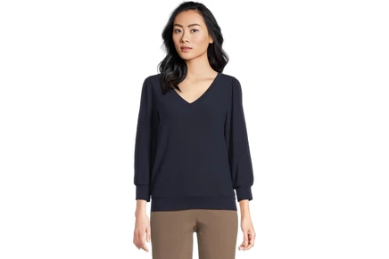 Женский свитшот Michael Stars Gabriella V-Neck 3/4 Sleeve Sweatshirt