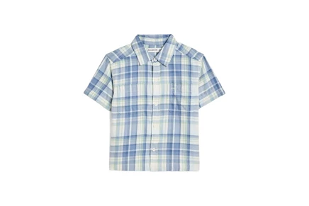 Детская рубашка Abercrombie Kids Boxy, серо-голубая
