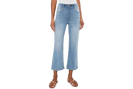 Джинсы Liverpool Los Angeles Gia Glider Pull-On Mid-Rise Crop Flare Jeans with Tulip Back Slit 25.5in Inseam