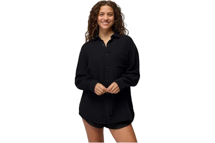 Женская рубашка Prana Hideaways Button Down, черная