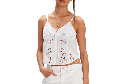 Женский топ Free People Sweet Sammi Eyelet, белый