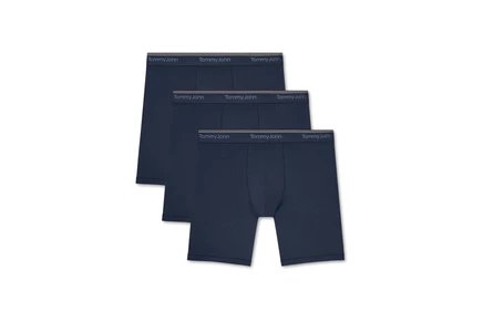 Мужские боксеры-брифы Tommy John Ultra Soft Flex 6 дюймов, 3 шт., синие