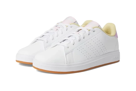 adidas Kids Advantage Base 2.0 Sportswear Shoes (Big Kid) white/bliss lilac/clear pink