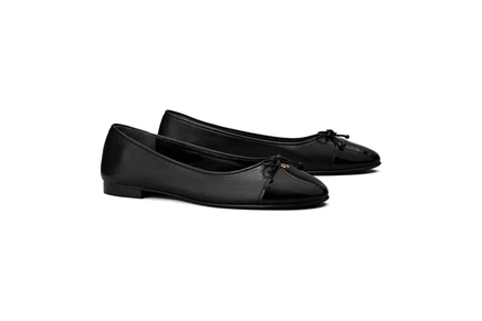 Женские балетки Tory Burch Cap-Toe Ballet, черные