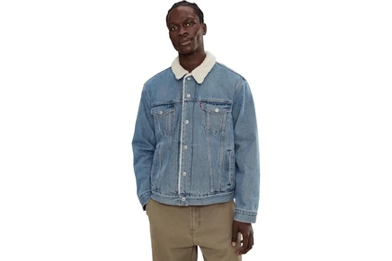 Мужская джинсовая куртка Levi's Type 3 Sherpa, светлый стоунвош