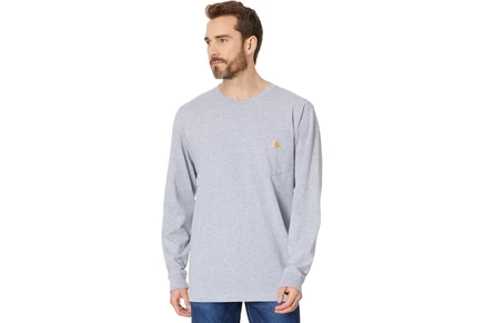 Мужская рубашка Carhartt Workwear Pocket L/S Tee heather gray