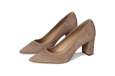 Lauren Ralph Lauren Lanette Suede Block-Heel Pumps taupe brown