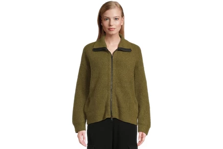 Свитер Michael Stars Cali Ribbed Zip Up