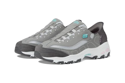 Женские кроссовки Skechers D'Lites, серо-розовые