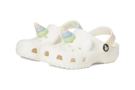 Детские сабо Crocs Kids Classic I AM, белые/единорог