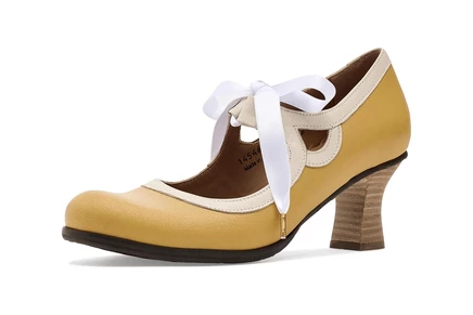 Женские туфли Fly London Bupy464fly на каблуке, жёлто‑белые
