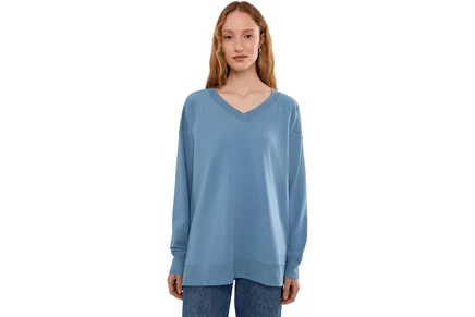 Женский свитшот Mod-o-doc Long Sleeve Open V-Neck Sweatshirt