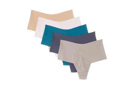 Hanky Panky BreatheSoft High Rise Thong 5-Pack biscotti/bliss pink/earth dance/granite/evening grey