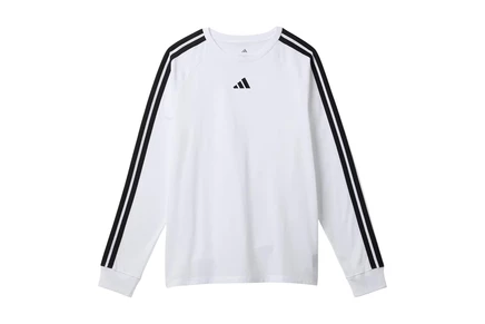 Мужская рубашка adidas Kids Small Embroidered Logo 3-Stripes Tee (Big Kid) white