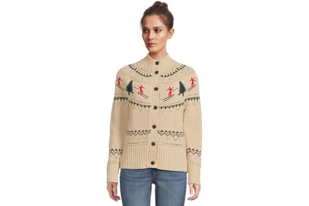 Свитер L.L.Bean Signature Cotton Fisherman Button Front Cardigan Sweater