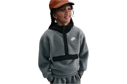 Женский свитшот Nike Kids Sportswear Club Fleece Loose 1/4-Zip Hoodie (Little Kid/Big Kid)