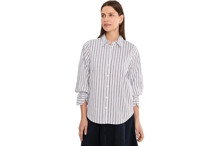 Топ Liverpool Los Angeles Adjustable Sleeve Button Front Woven Top
