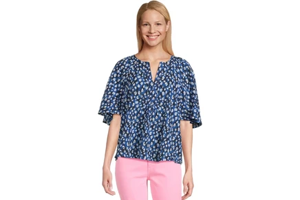 Женский топ Lilly Pulitzer Wilmer, темно‑синий с принтом