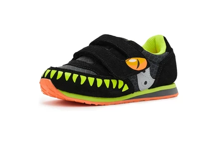 Кроссовки для малышей Saucony Kids Jazz на липучке, черно-лаймовые