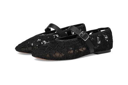 Женские балетки Steve Madden Dreaming, черные с кружевом