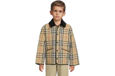 Детская стеганая куртка Burberry Kids Milo, sand ip check