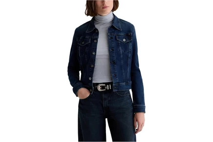Женская джинсовая куртка AG Jeans Robyn приталенная, сайд эффект