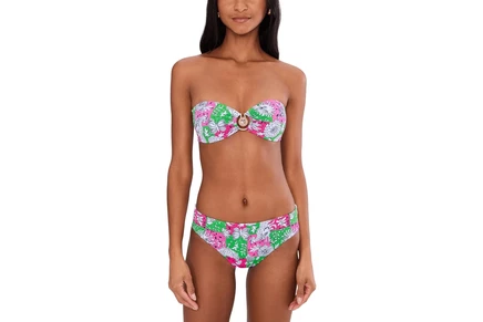 Lilly Pulitzer Aleska Bandeau Top cherry blossom pink lil chicken check