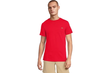 Мужская футболка Lacoste Pima Jersey с круглым вырезом, красная