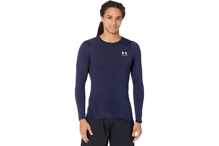 Мужская компрессионная футболка Under Armour HeatGear, темно-синяя/белая