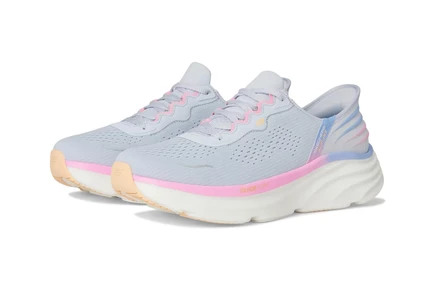 Женские кроссовки SKECHERS DLux Vapor Hands Free Slip-INS light grey multi