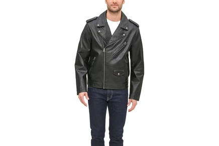 Мужская куртка Levi's Motorcycle из экокожи, черная