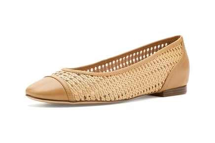 Женские балетки Cole Haan Raquelle Demi Wedge, рафия/бисквит