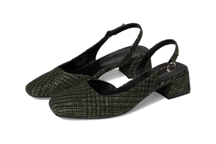 Naturalizer Jayla green houndstooth fabric