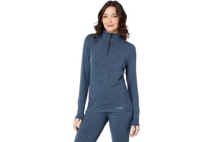 Женский лонгслив Hot Chillys Clima-Trek Zip-Tee, темно-серый