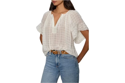Sanctuary Easy Brunch Embroidered Blouse chalk