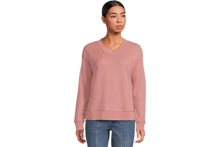 Женский свитшот L.L.Bean Birchwood Brushed Waffle V-Neck